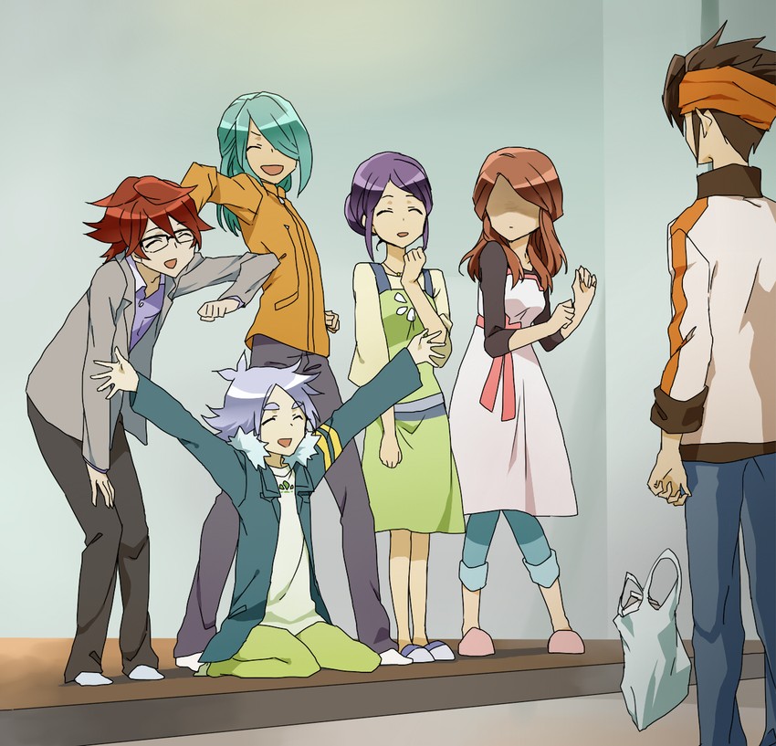 kazemaru ichirouta, endou mamoru, kiyama hiroto, fubuki shirou, raimon natsumi, and 1 more (inazuma eleven and 1 more) drawn by catgirl0926