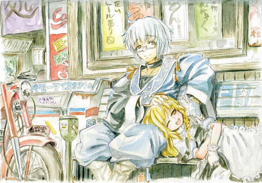 kirisame marisa and morichika rinnosuke (touhou) drawn by master_(4th)