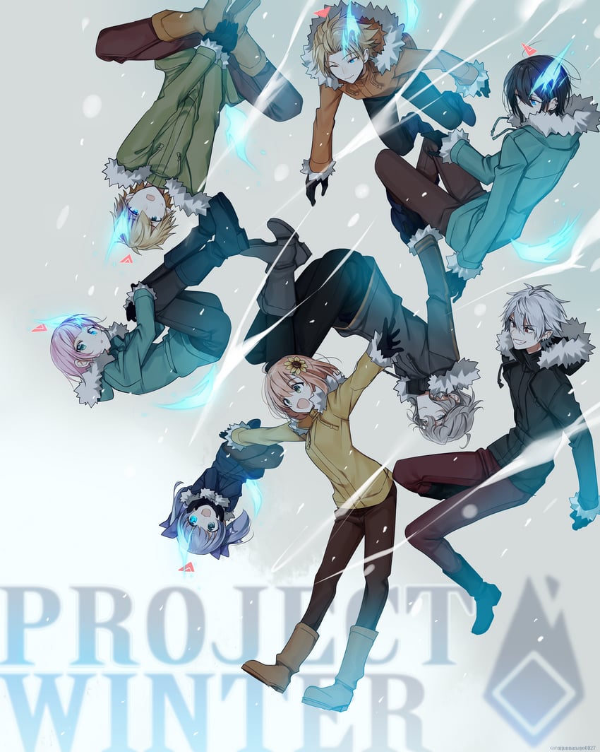 kuzuha, kanae, honma himawari, yuuki chihiro, yuuhi riri, and 3 more (nijisanji and 1 more) drawn by ninahachi
