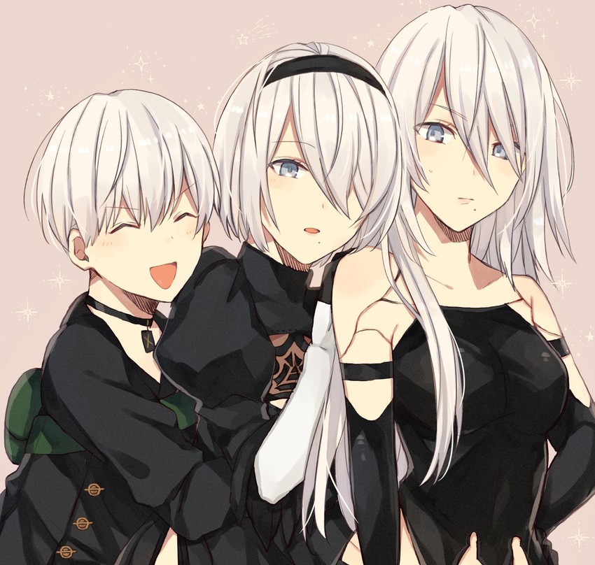 2b, 9s, and a2 (nier and 1 more) drawn by kurosawa_kazuto
