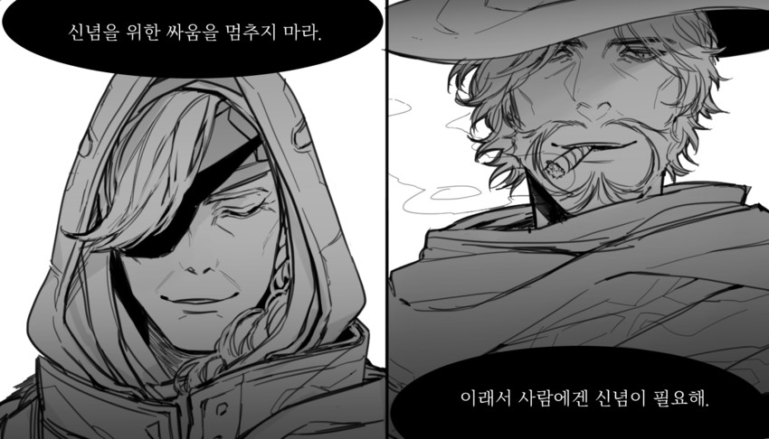 cassidy and ana (overwatch and 1 more) drawn by emyang