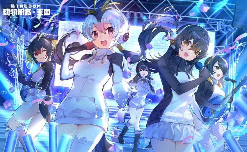 emperor penguin, humboldt penguin, royal penguin, rockhopper penguin, and gentoo penguin (kemono friends and 1 more)