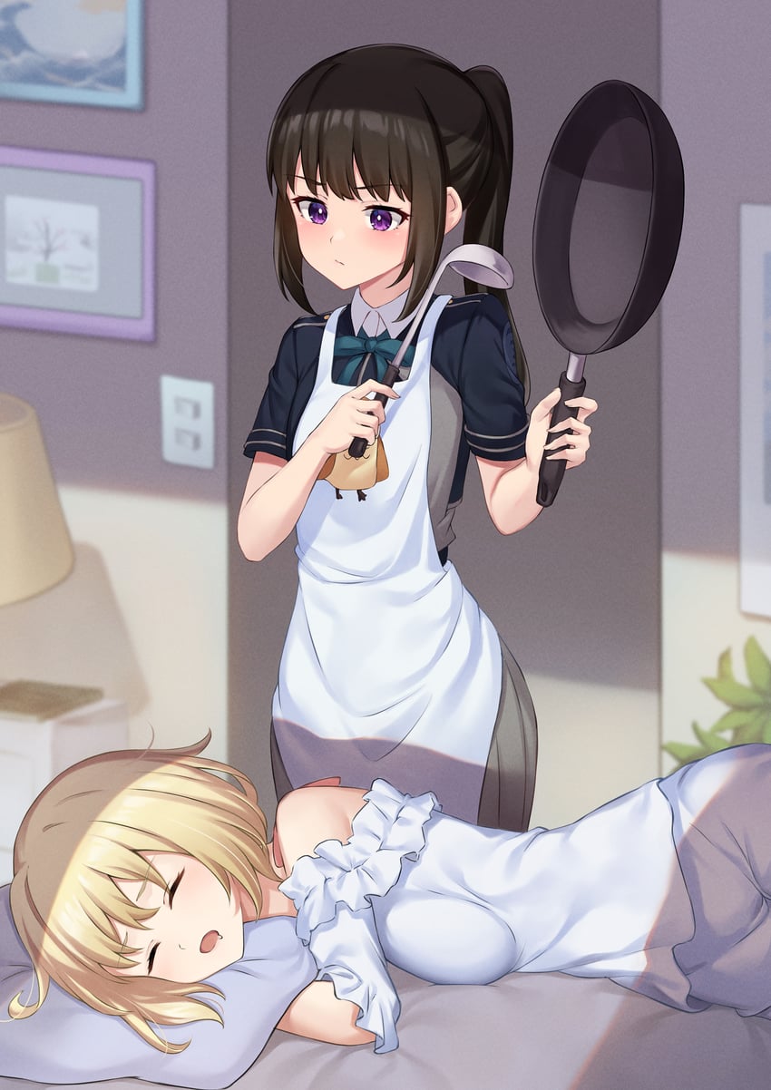 nishikigi chisato and inoue takina (lycoris recoil) drawn by pizza_(pizzania_company)