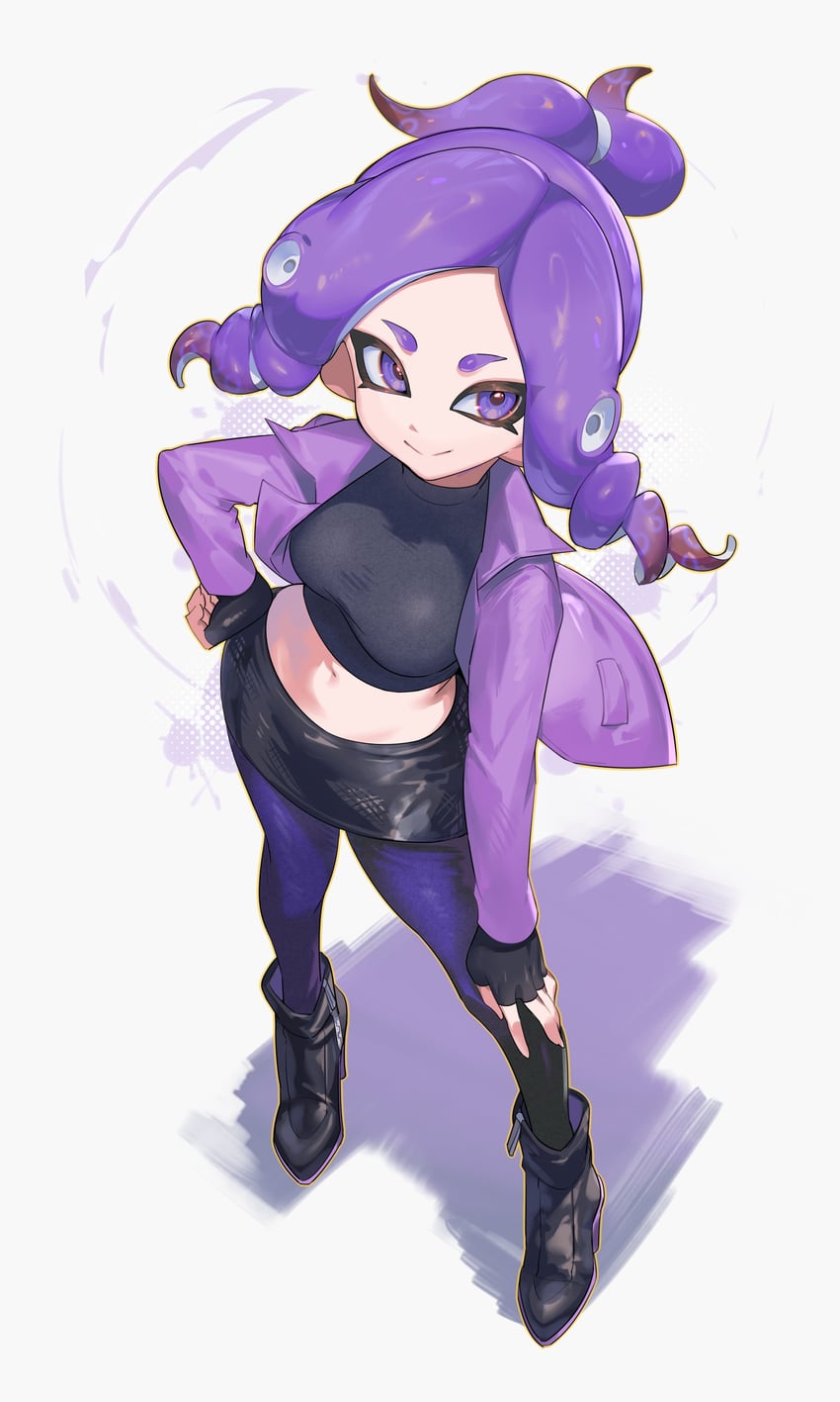 octoling player character and octoling girl (splatoon) drawn by jinkoika