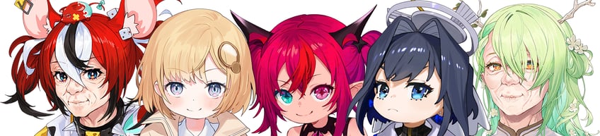 ouro kronii, watson amelia, hakos baelz, ceres fauna, irys, and 1 more (hololive and 1 more) drawn by ninomae_ina'nis_(artist)