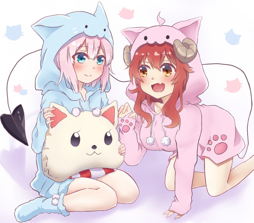 yoshida yuuko, chiyoda momo, and tamasakura-chan (machikado mazoku) drawn by umetsukimochi