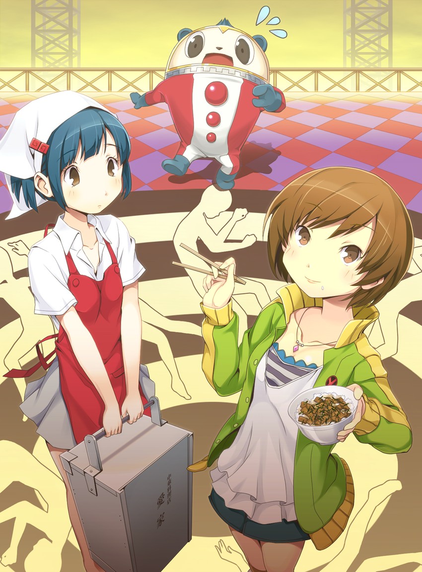 satonaka chie, kuma, and nakamura aika (persona and 2 more) drawn by itoichi.