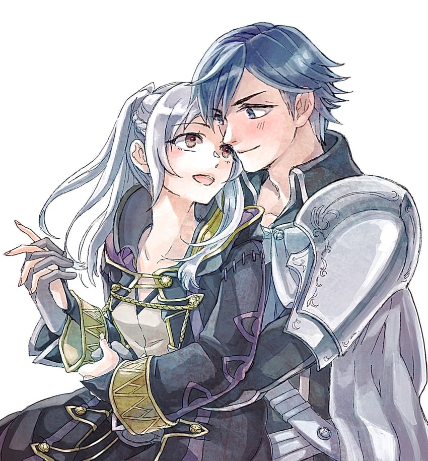 female robin and chrom (fire emblem and 1 more) drawn by gari_osushi