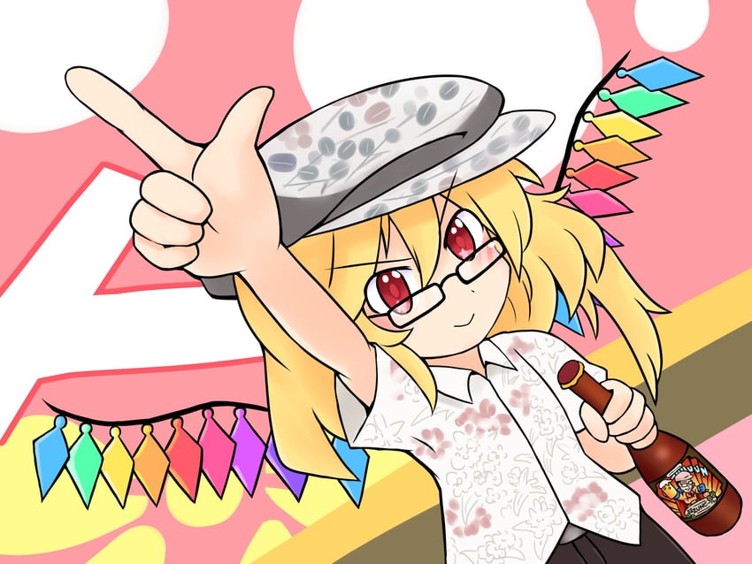 flandre scarlet and zun (touhou and 1 more) drawn by 216