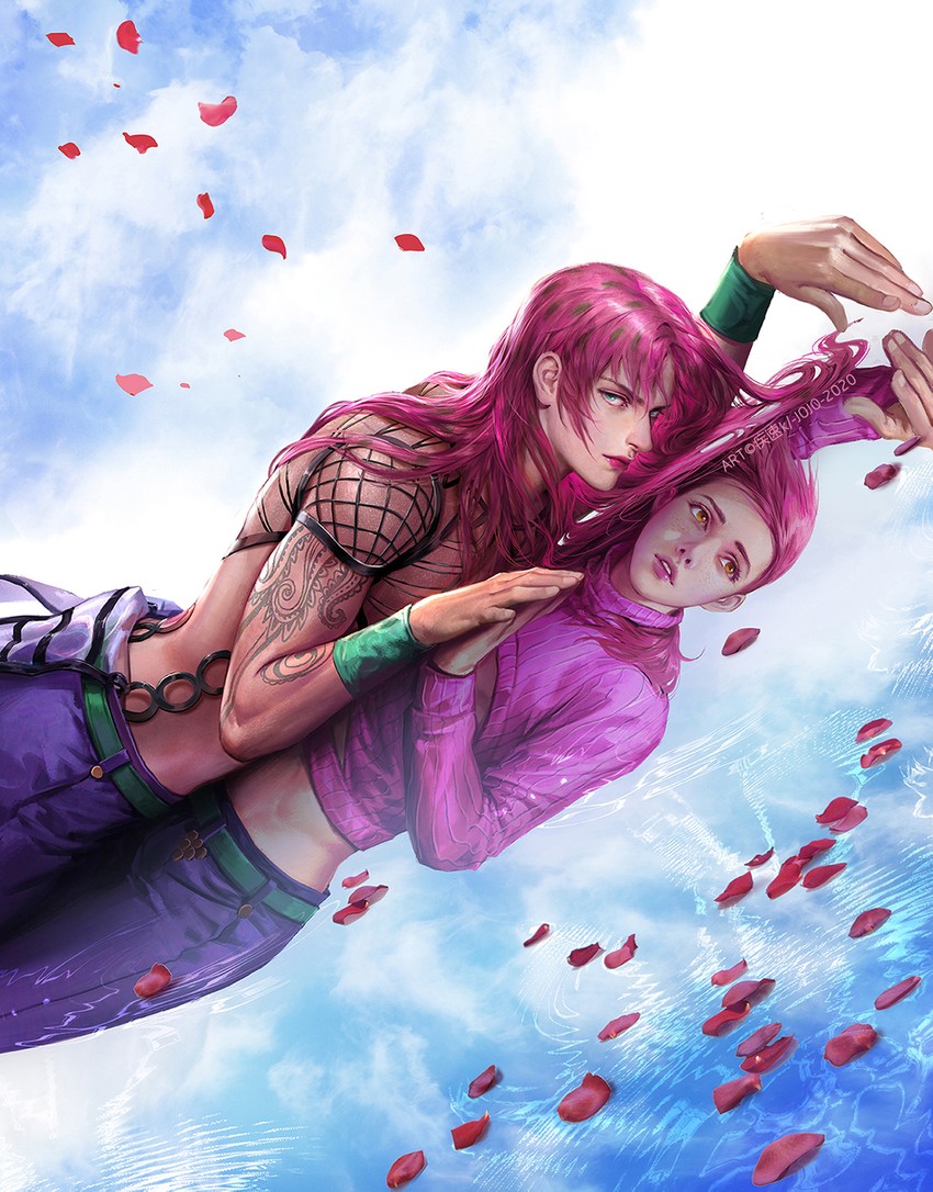 diavolo and vinegar doppio (jojo no kimyou na bouken and 1 more) drawn by kdash