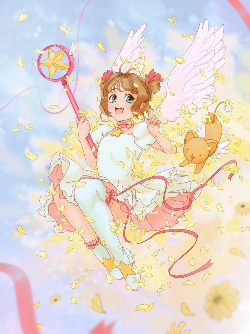 kinomoto sakura and kero (cardcaptor sakura) drawn by gintoeki