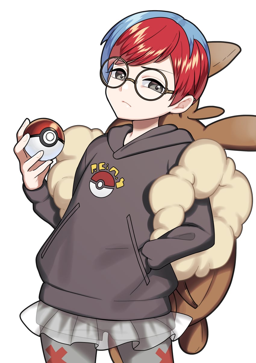 eevee and penny (pokemon and 1 more) drawn by yuihico