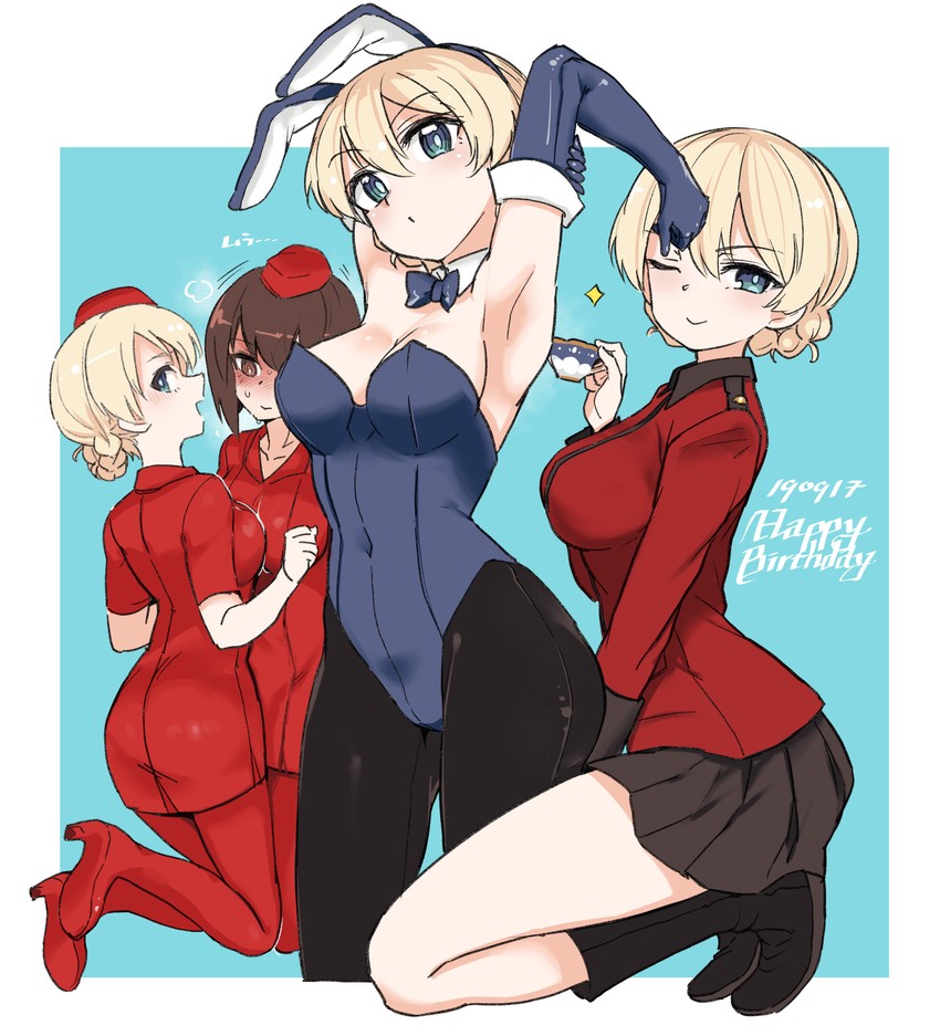 darjeeling and nishizumi maho (girls und panzer) drawn by aomushi_(mushamusha)