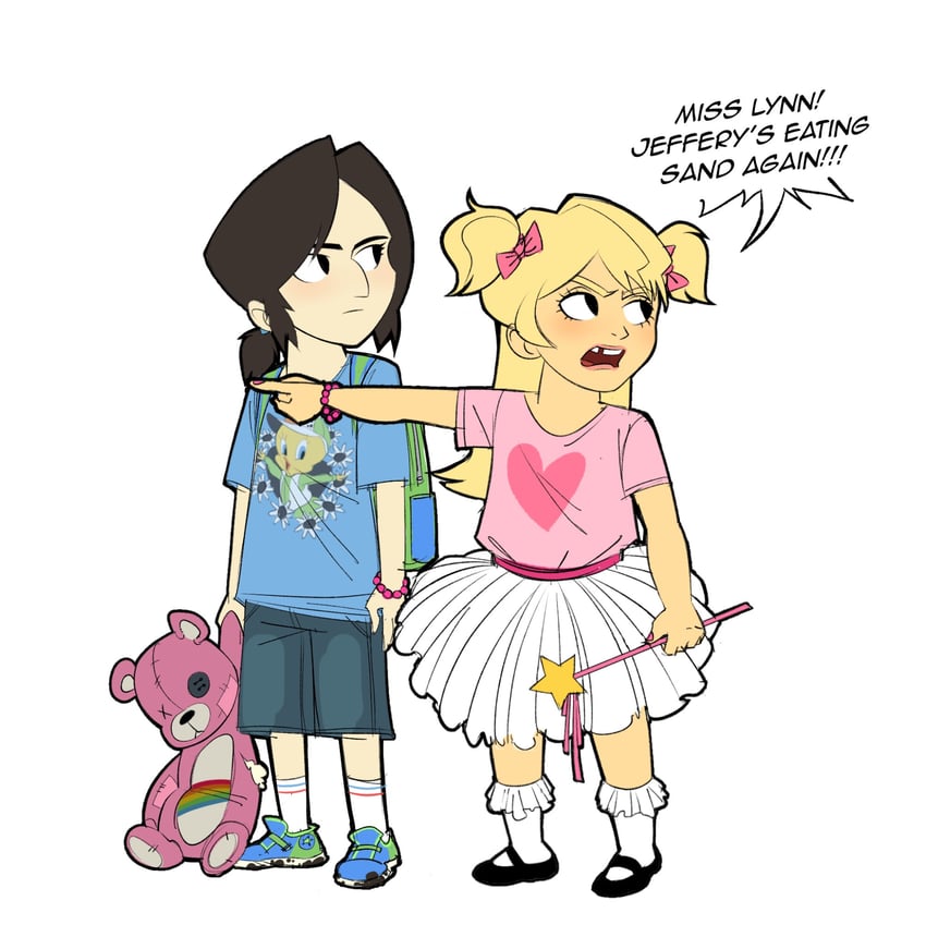 nicole, jecka, and tweety bird (looney tunes and 2 more) drawn by kegush