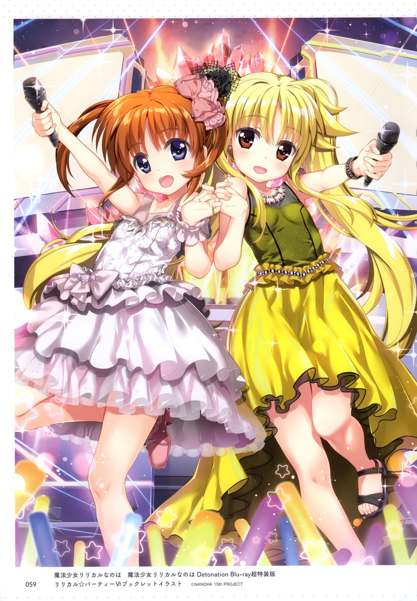fate testarossa, takamachi nanoha, mizuki nana, and tamura yukari (lyrical nanoha and 1 more) drawn by fujima_takuya