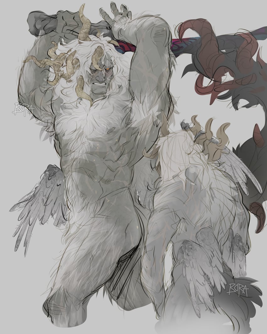 morgott the omen king and margit the fell omen (elden ring) drawn by baramonsters