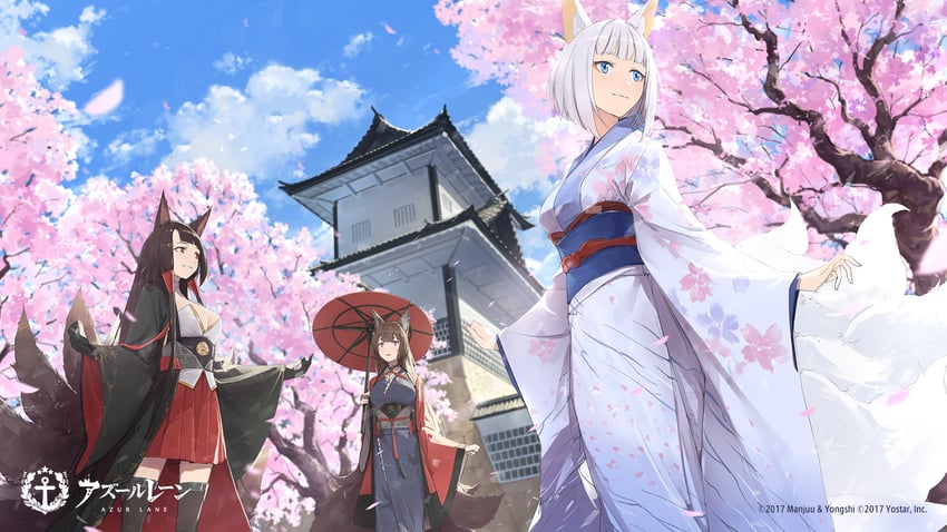 kaga, akagi, and amagi (azur lane) drawn by somehira_katsu