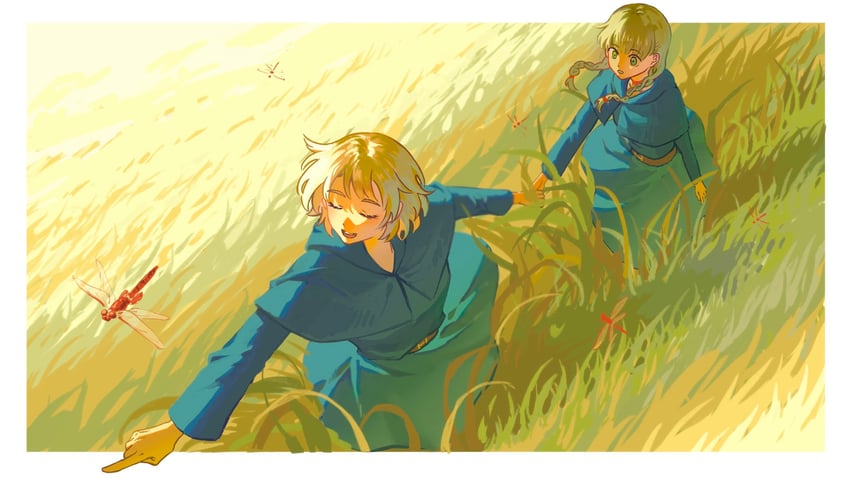 marcille donato and falin touden (dungeon meshi) drawn by c9h18helloworld