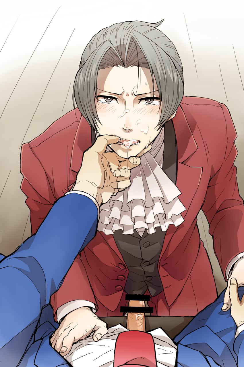 phoenix wright and miles edgeworth (ace attorney) drawn by chizuma