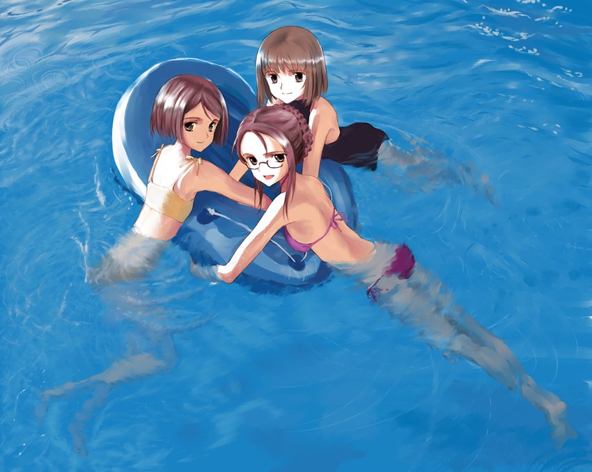 akanegi atsuko, asahina kyouko, and harada akari (kita e) drawn by mocha_(snowflake)