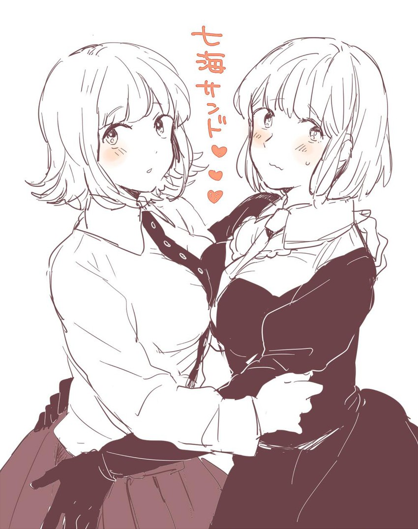 nanami chiaki and nanami haruka (danganronpa and 2 more) drawn by meeko