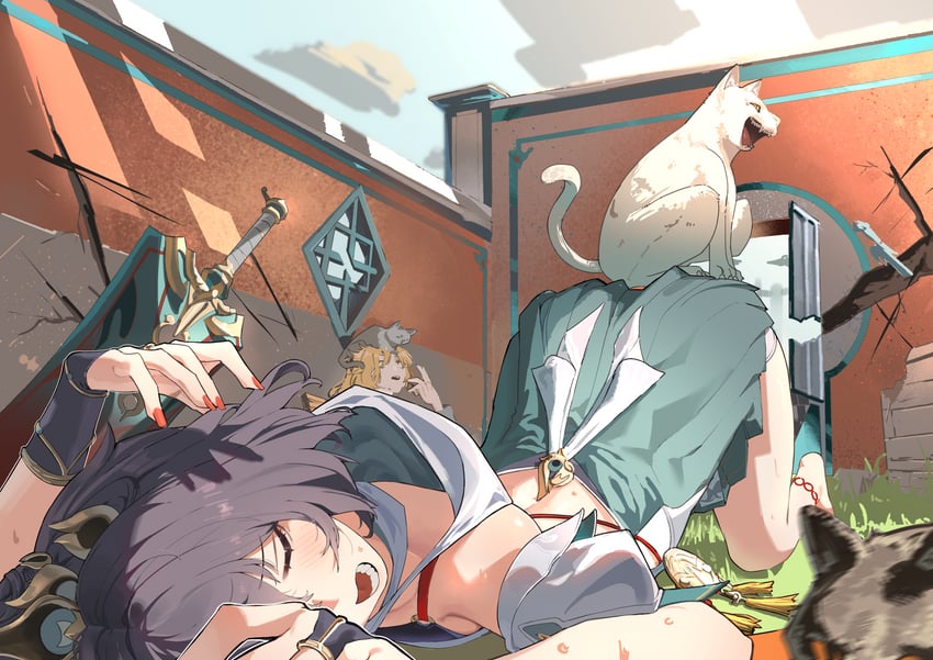 yunli and yanqing (honkai and 1 more) drawn by curryman_(curryman06)