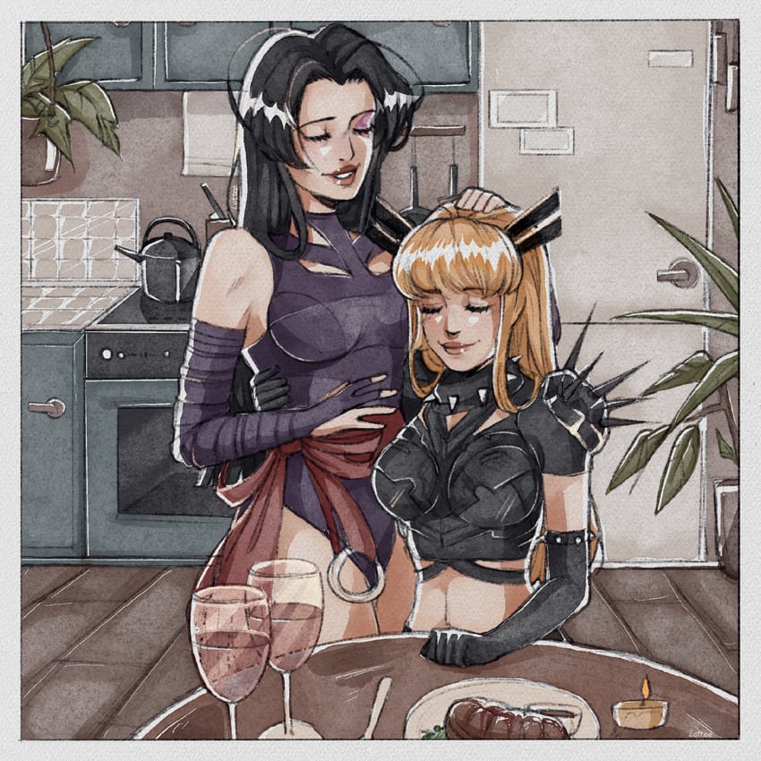 psylocke and magik (marvel and 2 more) drawn by lottee_art