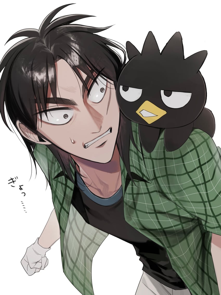 itou kaiji and badtz-maru (sanrio and 1 more) drawn by niwatori_panda