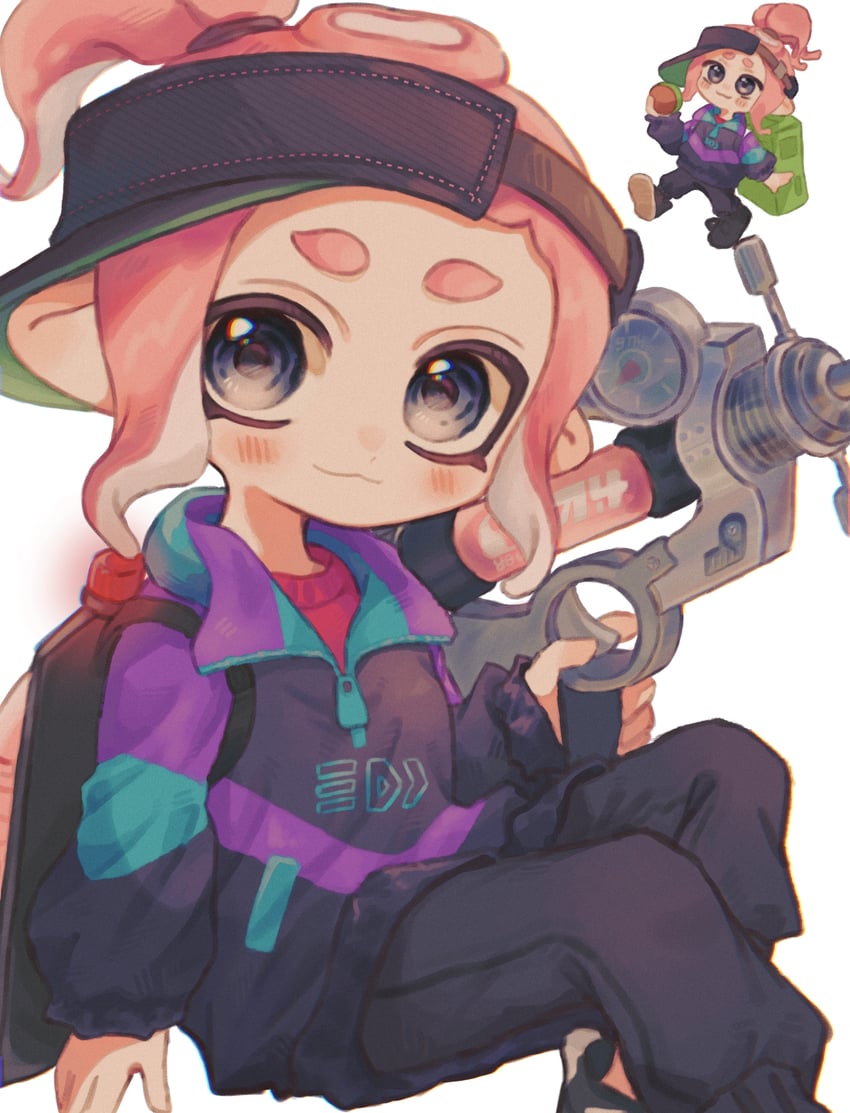 octoling player character and octoling girl (splatoon and 1 more) drawn by ochocho2828