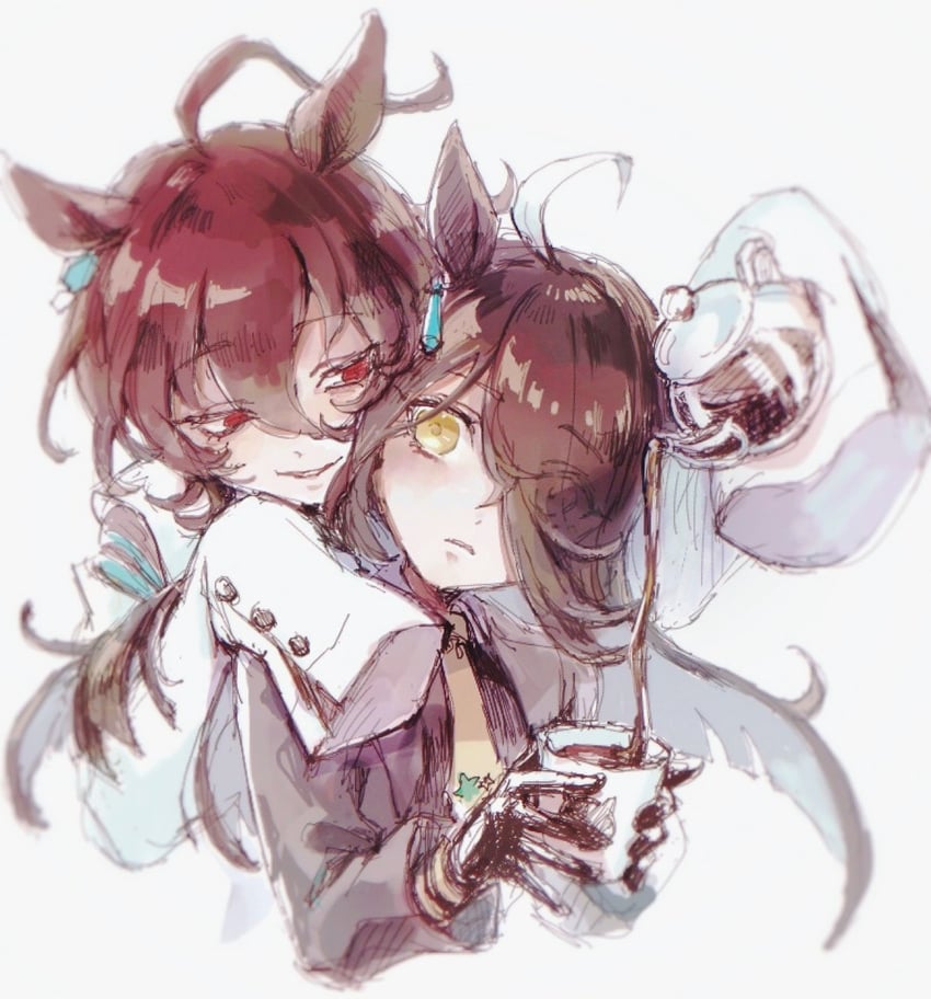 agnes tachyon and manhattan cafe (umamusume) drawn by sekiyu_inu