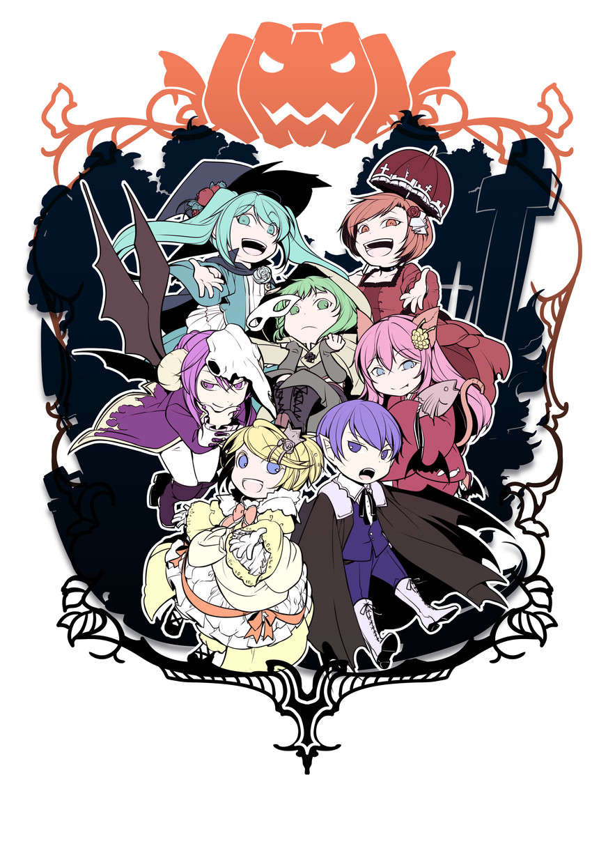 hatsune miku, kagamine rin, megurine luka, kaito, meiko, and 10 more (vocaloid and 9 more) drawn by ichi_ka