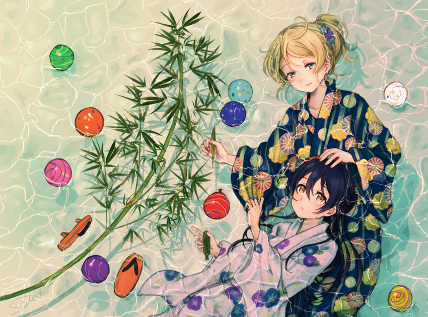 sonoda umi and ayase eli (love live! and 1 more) drawn by suito