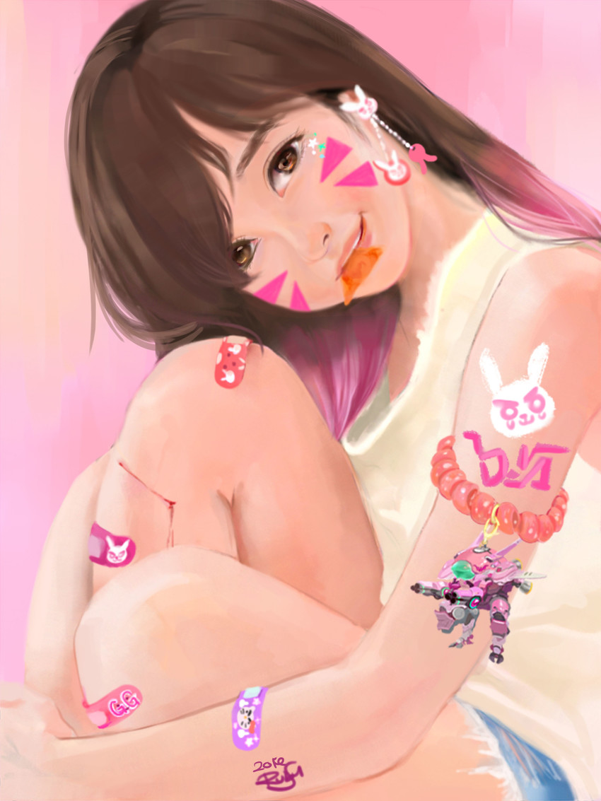 d.va (overwatch and 1 more) drawn by ruby_kim