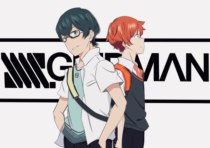 hibiki yuuta and utsumi shou (gridman universe and 1 more) drawn by aya_tori_1101