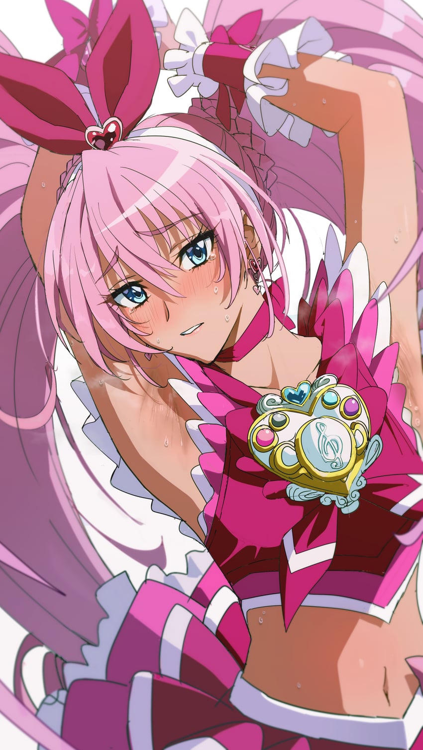 houjou hibiki and cure melody (precure and 1 more) drawn by ishii_takamori