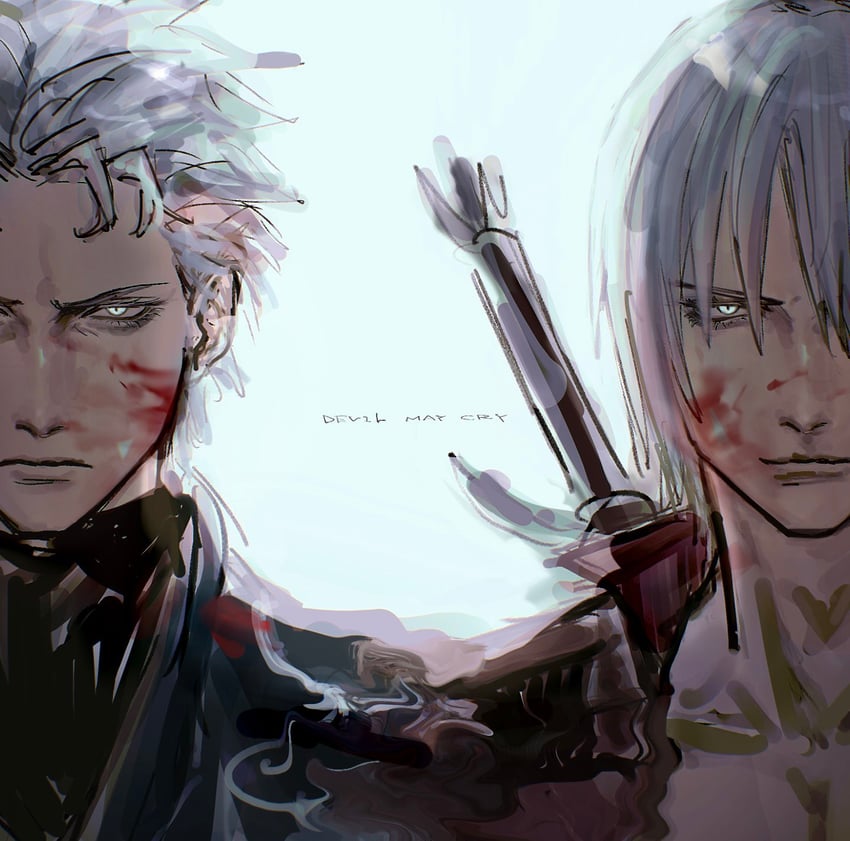 dante and vergil (devil may cry and 1 more) drawn by seyyy_12345