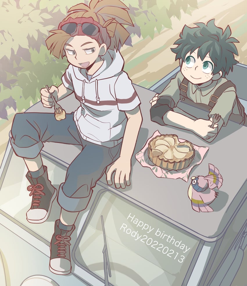 midoriya izuku, rody soul, and pino (boku no hero academia) drawn by kan_(k_mham1212)