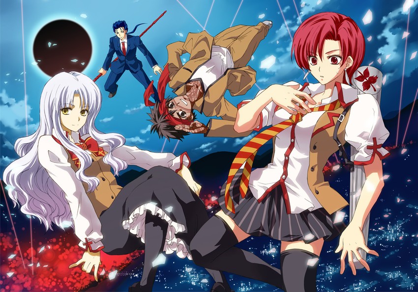 cu chulainn, caren hortensia, bazett fraga mcremitz, and angra mainyu (fate and 2 more) drawn by triplebomber