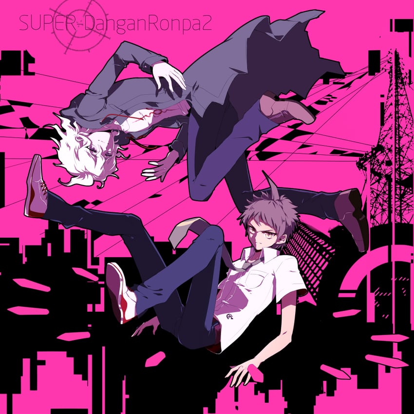 komaeda nagito and hinata hajime (danganronpa and 1 more) drawn by liusang