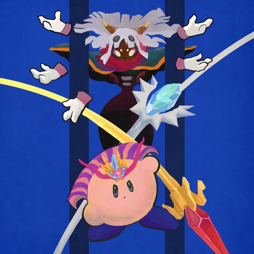 kirby, queen sectonia, and old friend (kirby and 1 more) drawn by kappafarm