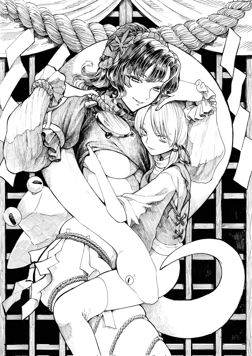 moriya suwako and yasaka kanako (touhou) drawn by whoru