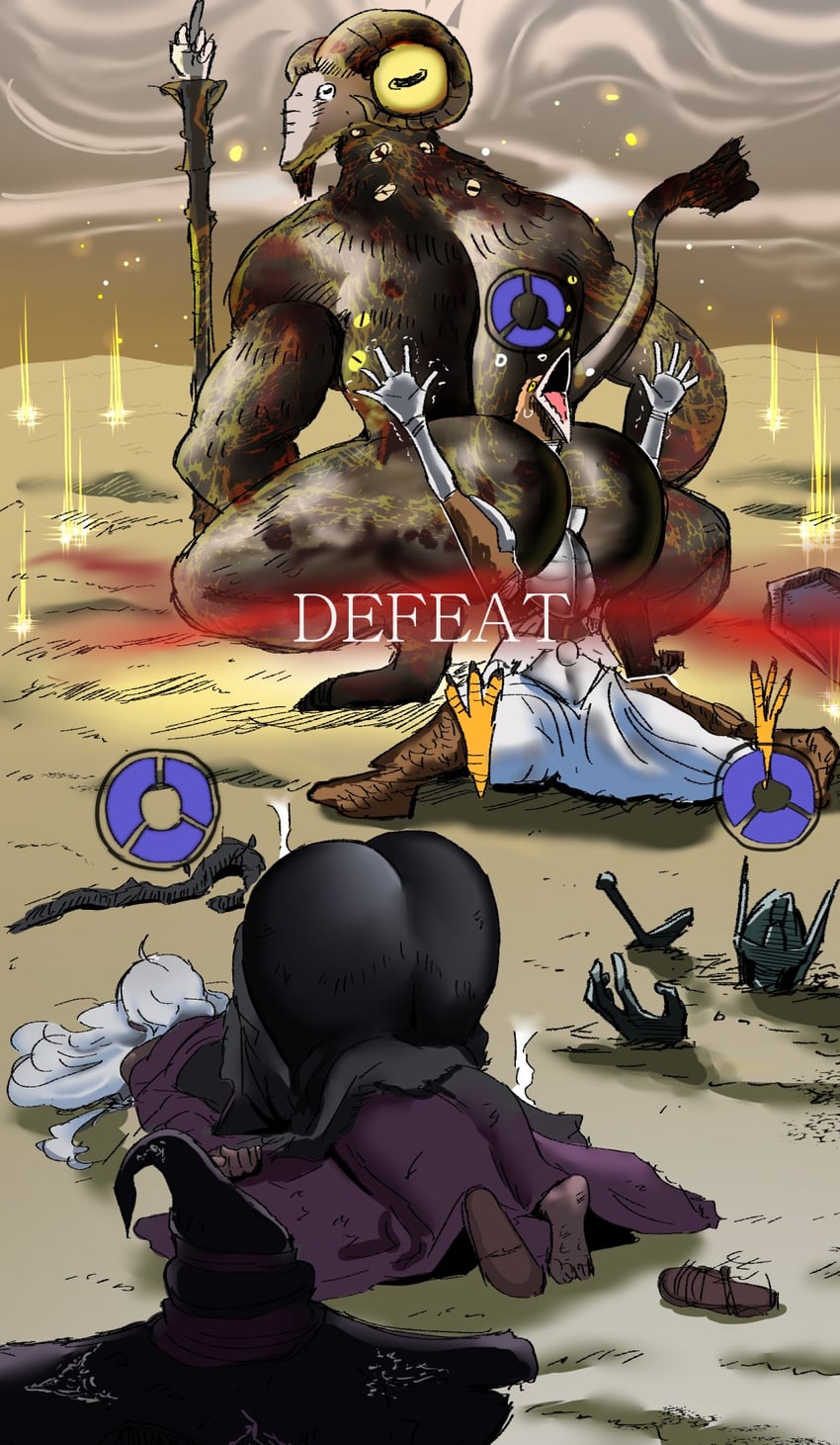 recluse, wylder, guardian, and libra (elden ring and 1 more) drawn by rebake