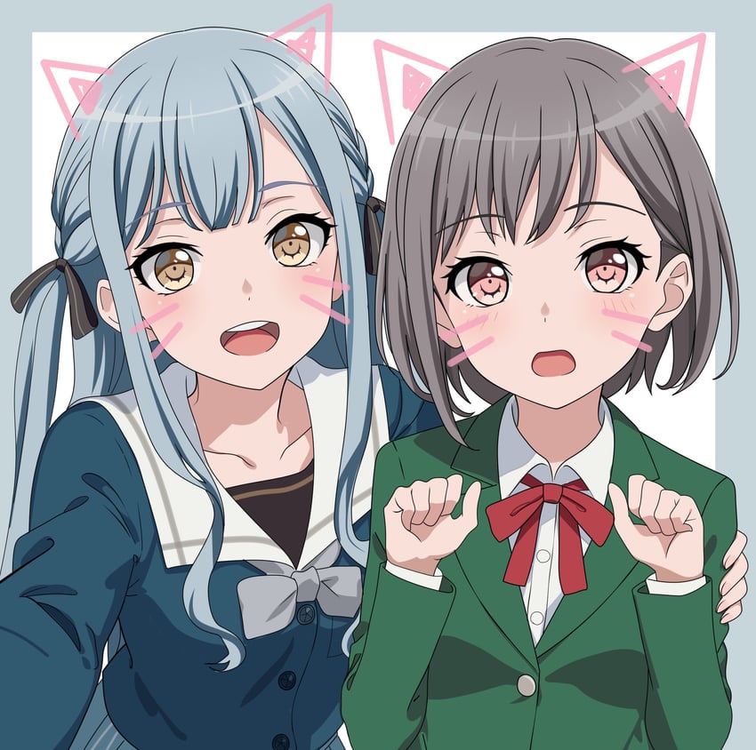 togawa sakiko and takamatsu tomori (bang dream! and 1 more) drawn by fries_vanquisher