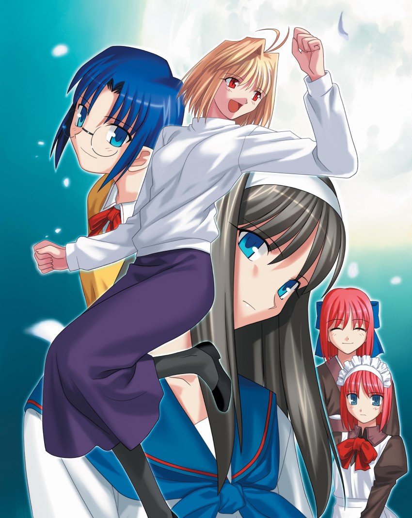arcueid brunestud, ciel, tohno akiha, kohaku, and hisui (tsukihime) drawn by takeuchi_takashi