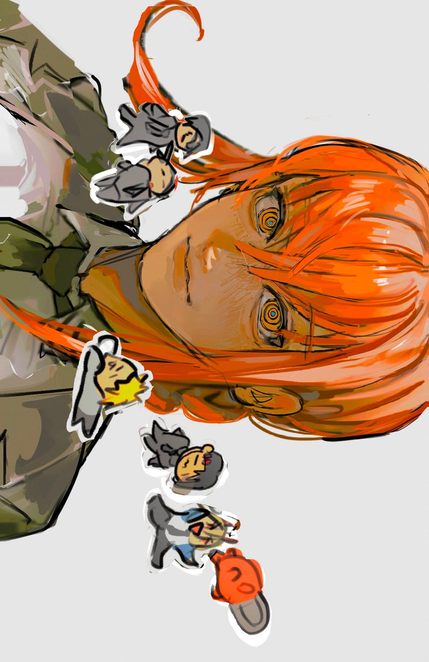 makima, power, denji, higashiyama kobeni, hayakawa aki, and 2 more (chainsaw man) drawn by uu0000322