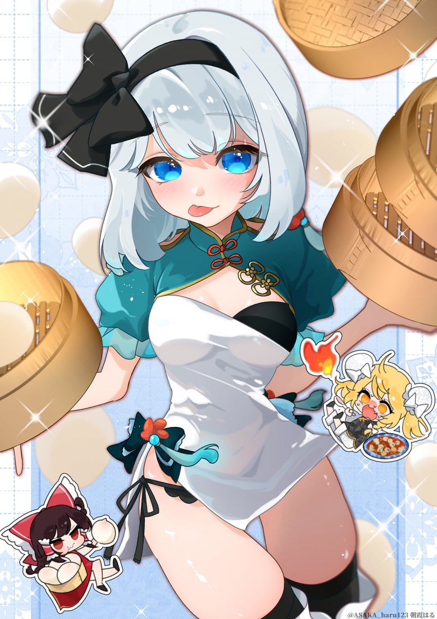 hakurei reimu, kirisame marisa, and konpaku youmu (touhou) drawn by asaka_haru123
