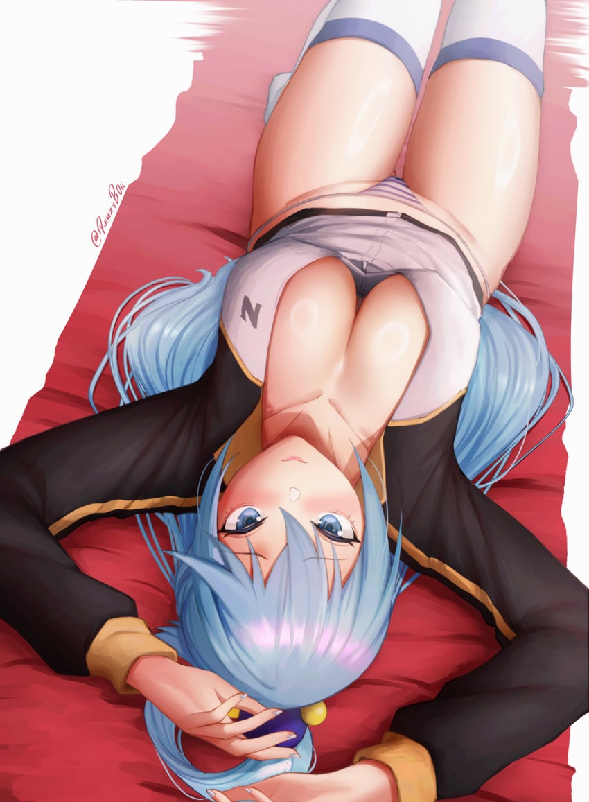 aqua and natsuki subaru (kono subarashii sekai ni shukufuku wo! and 1 more) drawn by mark_renz_purio
