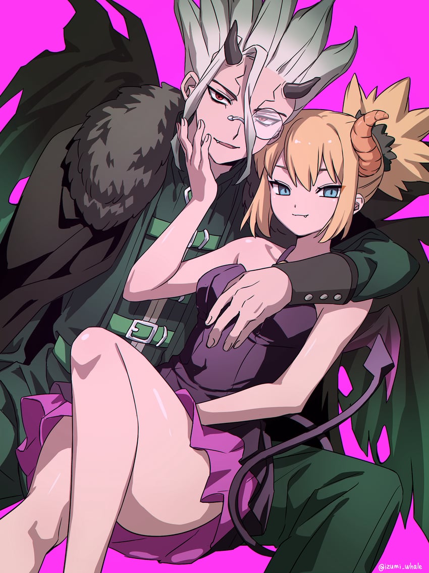 kohaku and ishigami senkuu (dr. stone) drawn by izumi_whale