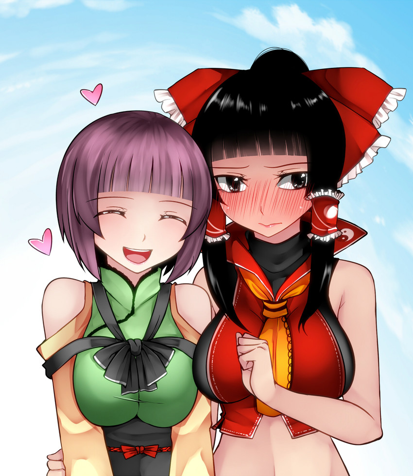hakurei reimu and hieda no akyuu (touhou) drawn by aoshima