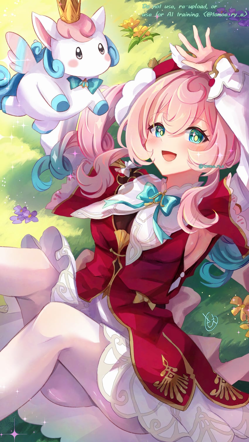 hyacine and little ica (honkai and 1 more) drawn by tomoe_(pixiv_53856103)
